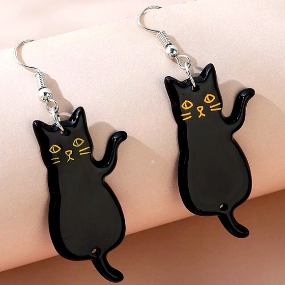 Cat Dangle Earrings - Picture 1 of 4